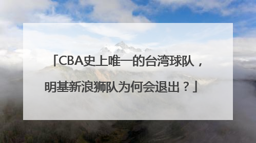 CBA史上唯一的台湾球队，明基新浪狮队为何会退出？